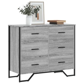 Engineered wood chest of drawers in Sonoma grey, 91x35.5x74.5 cm. by , Drawers - Ref: Foro24-3295305, Price: 173,03 €, Discou...