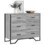 Engineered wood chest of drawers in Sonoma grey, 91x35.5x74.5 cm. by , Drawers - Ref: Foro24-3295305, Price: 179,47 €, Discou...