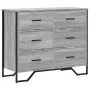 Engineered wood chest of drawers in Sonoma grey, 91x35.5x74.5 cm. by , Drawers - Ref: Foro24-3295305, Price: 179,47 €, Discou...