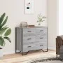 Engineered wood chest of drawers in Sonoma grey, 91x35.5x74.5 cm. by , Drawers - Ref: Foro24-3295305, Price: 179,47 €, Discou...