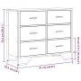 Engineered wood chest of drawers in Sonoma grey, 91x35.5x74.5 cm. by , Drawers - Ref: Foro24-3295305, Price: 179,47 €, Discou...