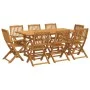 Juego comedor de jardín 9 pzas madera maciza acacia 180x90x75cm de , Conjuntos de jardín - Ref: Foro24-3321529, Precio: 642,8...