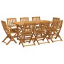 Juego comedor de jardín 9 pzas madera maciza acacia 180x90x75cm de , Conjuntos de jardín - Ref: Foro24-3321529, Precio: 654,1...