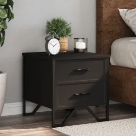 Black engineered wood bedside table 40x41x40 cm by , Nightstands - Ref: Foro24-848504, Price: 51,05 €, Discount: %