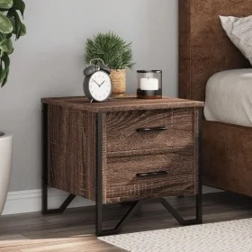 Engineered wood brown oak bedside table 40x41x40 cm by , Nightstands - Ref: Foro24-848512, Price: 48,62 €, Discount: %