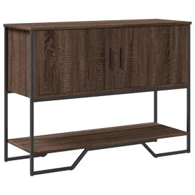 Engineered wood brown oak console table 100x35x74.5 cm by , Side tables - Ref: Foro24-848538, Price: 72,44 €, Discount: %