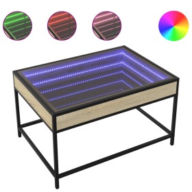 Coffee table with Infinity LED Sonoma oak 70x50x41 cm by , Coffee table - Ref: Foro24-847683, Price: 85,84 €, Discount: %