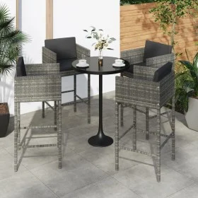 4 Küchenbarhocker mit grauen PE-Rattan-Kissen von , Küchenhocker - Ref: Foro24-316677, Preis: 409,02 €, Rabatt: %