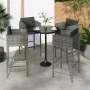 Kitchen bar stools set of 4 with gray PE rattan cushions by , Kitchen stools - Ref: Foro24-316677, Price: 409,02 €, Discount: %