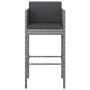 Kitchen bar stools set of 4 with gray PE rattan cushions by , Kitchen stools - Ref: Foro24-316677, Price: 416,01 €, Discount: %