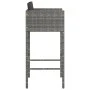 Kitchen bar stools set of 4 with gray PE rattan cushions by , Kitchen stools - Ref: Foro24-316677, Price: 409,02 €, Discount: %