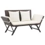 Garden bench with brown synthetic rattan cushions 176 cm by , garden benches - Ref: Foro24-317182, Price: 188,01 €, Discount: %