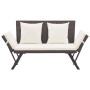 Garden bench with brown synthetic rattan cushions 176 cm by , garden benches - Ref: Foro24-317182, Price: 200,00 €, Discount: %