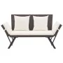 Garden bench with brown synthetic rattan cushions 176 cm by , garden benches - Ref: Foro24-317182, Price: 188,01 €, Discount: %