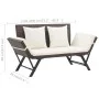 Garden bench with brown synthetic rattan cushions 176 cm by , garden benches - Ref: Foro24-317182, Price: 188,01 €, Discount: %