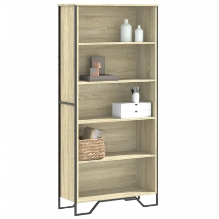 Engineered wood bookshelf in Sonoma oak color, 80x31x169 cm by , Bookcases and shelves - Ref: Foro24-3295313, Price: 90,24 €,...