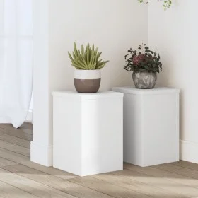 Pflanzenständer 2 Stück aus weißem Ingenieurholz 20x20x30 cm von , Topfständer - Ref: Foro24-852897, Preis: 38,01 €, Rabatt: %