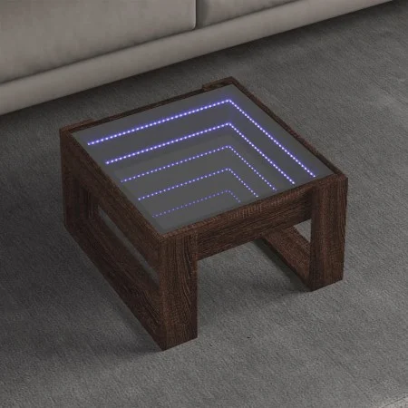 Coffee table with Infinity LED brown oak 50x53x30 cm by , Coffee table - Ref: Foro24-847629, Price: 80,71 €, Discount: %
