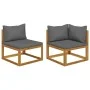 2-piece sofa set with cushions, solid dark gray acacia wood. by , Modular outdoor sofas - Ref: Foro24-318555, Price: 219,14 €...