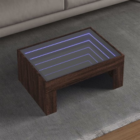 Coffee table with Infinity LED brown oak 70x50x30 cm by , Coffee table - Ref: Foro24-847615, Price: 94,56 €, Discount: %