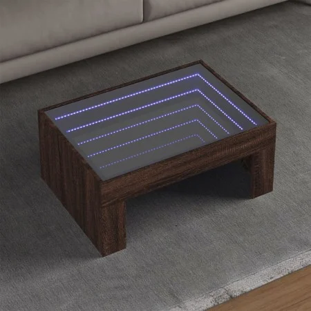 Coffee table with Infinity LED brown oak 70x50x30 cm by , Coffee table - Ref: Foro24-847615, Price: 93,22 €, Discount: %