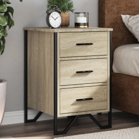 Engineered wood nightstand in Sonoma oak, measuring 40x41x60 cm. by , Nightstands - Ref: Foro24-848525, Price: 78,00 €, Disco...