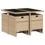 Garden dining set 9 pieces with beige synthetic rattan cushions by , Garden sets - Ref: Foro24-3210598, Price: 374,87 €, Disc...