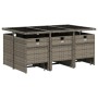 11-piece garden dining set with gray synthetic rattan cushions by , Garden sets - Ref: Foro24-3210608, Price: 497,36 €, Disco...