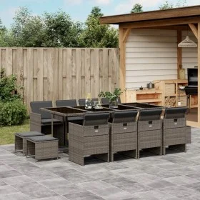 Garden dining set with 13-piece synthetic rattan gray cushions by , Garden sets - Ref: Foro24-3210620, Price: 863,37 €, Disco...
