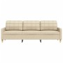 Cream-colored 3-seater fabric sofa, 210 cm. by , Sofas - Ref: Foro24-4007416, Price: 314,30 €, Discount: %
