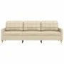 Cream-colored 3-seater fabric sofa, 210 cm. by , Sofas - Ref: Foro24-4007416, Price: 307,79 €, Discount: %