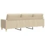 Cream-colored 3-seater fabric sofa, 210 cm. by , Sofas - Ref: Foro24-4007416, Price: 307,79 €, Discount: %