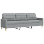 Dreisitziges Sofa aus hellgrauem Stoff, 210 cm. von , Sofas - Ref: Foro24-4007414, Preis: 276,62 €, Rabatt: %