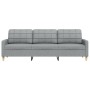 Dreisitziges Sofa aus hellgrauem Stoff, 210 cm. von , Sofas - Ref: Foro24-4007414, Preis: 276,62 €, Rabatt: %