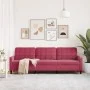 Dreisitziges Samtsofa in Bordeauxrot, 210 cm. von , Sofas - Ref: Foro24-4007648, Preis: 306,61 €, Rabatt: %
