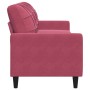 Dreisitziges Samtsofa in Bordeauxrot, 210 cm. von , Sofas - Ref: Foro24-4007648, Preis: 315,12 €, Rabatt: %