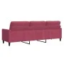 Dreisitziges Samtsofa in Bordeauxrot, 210 cm. von , Sofas - Ref: Foro24-4007648, Preis: 306,61 €, Rabatt: %