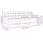 Dreisitziges Samtsofa in Bordeauxrot, 210 cm. von , Sofas - Ref: Foro24-4007648, Preis: 315,12 €, Rabatt: %