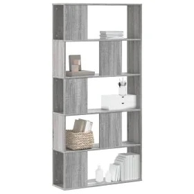 5-level Sonoma gray wood bookshelf 80.5x23.5x162.5 cm by , Bookcases and shelves - Ref: Foro24-852776, Price: 81,48 €, Discou...
