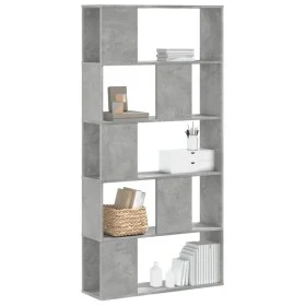 5-level gray wood and concrete bookshelf 80.5x23.5x162.5 cm by , Bookcases and shelves - Ref: Foro24-852774, Price: 72,06 €, ...