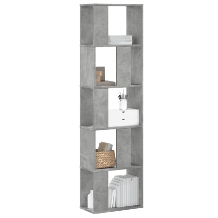 5-level gray wood and concrete bookshelf 45x23.5x162.5 cm by , Bookcases and shelves - Ref: Foro24-852783, Price: 53,87 €, Di...