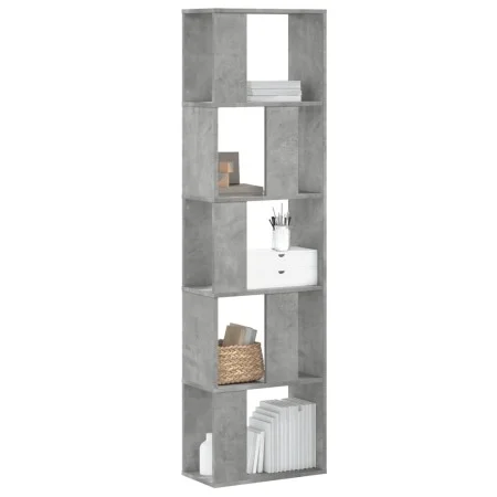 5-level gray wood and concrete bookshelf 45x23.5x162.5 cm by , Bookcases and shelves - Ref: Foro24-852783, Price: 53,39 €, Di...