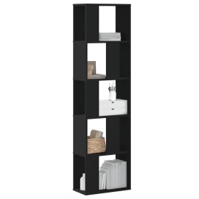 5-level black engineered wood bookshelf 45x23.5x162.5 cm by , Bookcases and shelves - Ref: Foro24-852781, Price: 55,38 €, Dis...