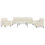 3-piece cream velvet sofa set with cushions by , Sofas - Ref: Foro24-3278439, Price: 720,60 €, Discount: %