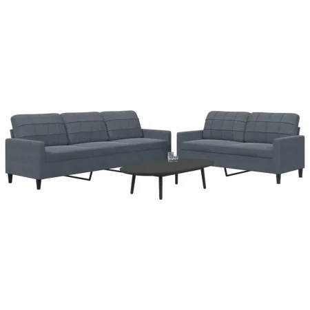 Set of sofas with 2 dark gray velvet cushions by , Sofas - Ref: Foro24-3278472, Price: 470,52 €, Discount: %