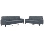 Set of sofas with 2 dark gray velvet cushions by , Sofas - Ref: Foro24-3278472, Price: 440,46 €, Discount: %