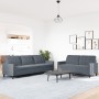Set of sofas with 2 dark gray velvet cushions by , Sofas - Ref: Foro24-3278472, Price: 440,46 €, Discount: %