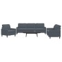 3-piece dark gray velvet sofa set with cushions by , Sofas - Ref: Foro24-3278432, Price: 573,43 €, Discount: %