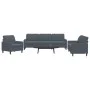 Dreiteiliges Sofaset mit dunkelgrauen Samtkissen. von , Sofas - Ref: Foro24-3278432, Preis: 603,06 €, Rabatt: %