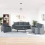 Dreiteiliges Sofaset mit dunkelgrauen Samtkissen. von , Sofas - Ref: Foro24-3278432, Preis: 603,06 €, Rabatt: %
